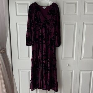 Baltic Born Liana Velvet Embossed Maxi Dress